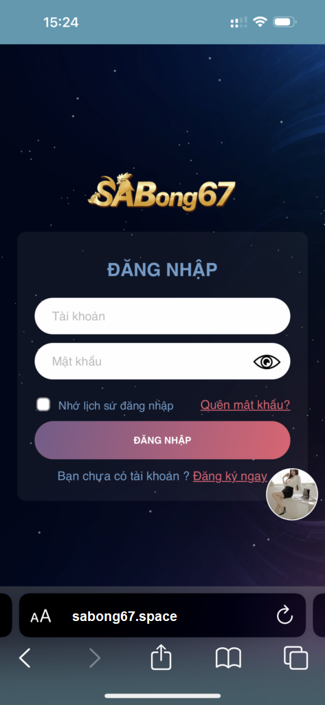 Truy cập trang chủ và đăng nhập tài khoản Sabong67
