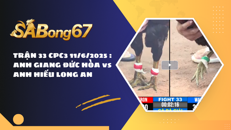 TRẬN 33 CPC3 11/6/2025 : ANH GIANG ĐỨC HÒA vs ANH HIẾU LONG AN