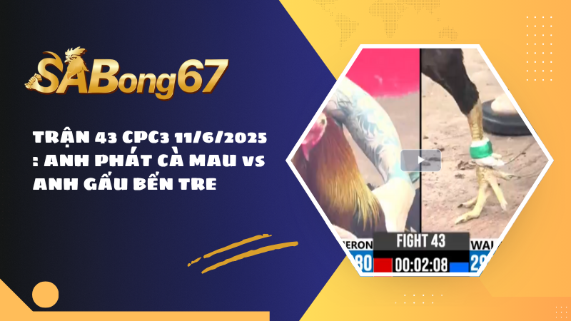 TRẬN 43 CPC3 11/6/2025 : ANH PHÁT CÀ MAU vs ANH GẤU BẾN TRE